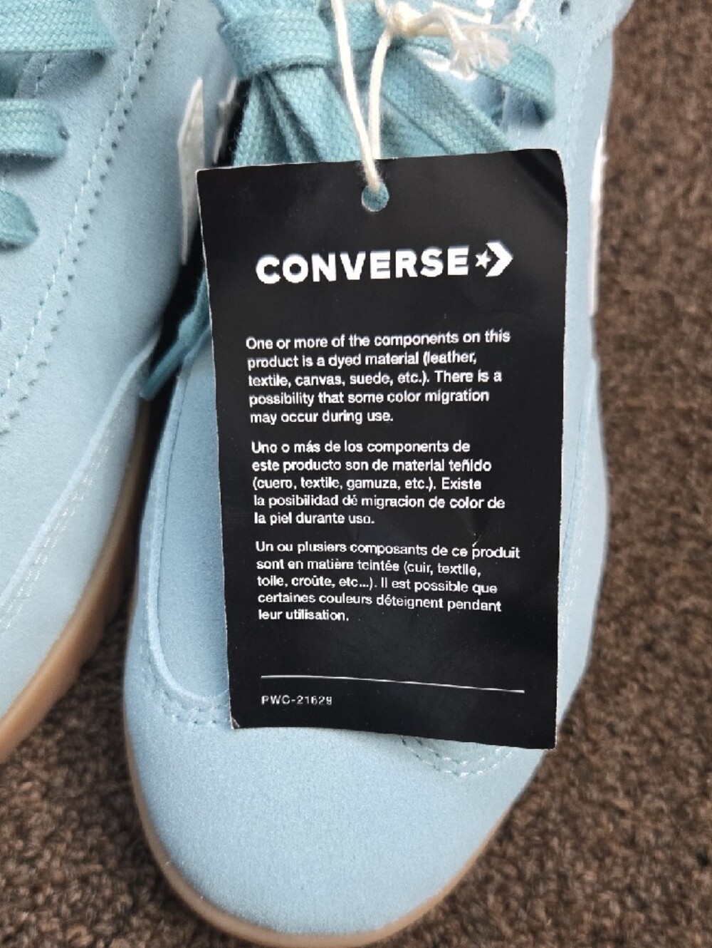 Converse Low Top Sneakers in Sky Blue and White - Picture 2 of 6